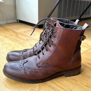 Tamaris Brown Lace-up Leather Boots